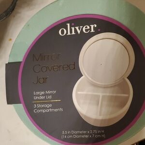 Oliver Soft  Mint  Outside and White Mirror Jar